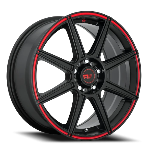 Motegi MR142 CS8 SBR 17x7 +40 5x110mm 72.6mm Satin Black Red Stripe