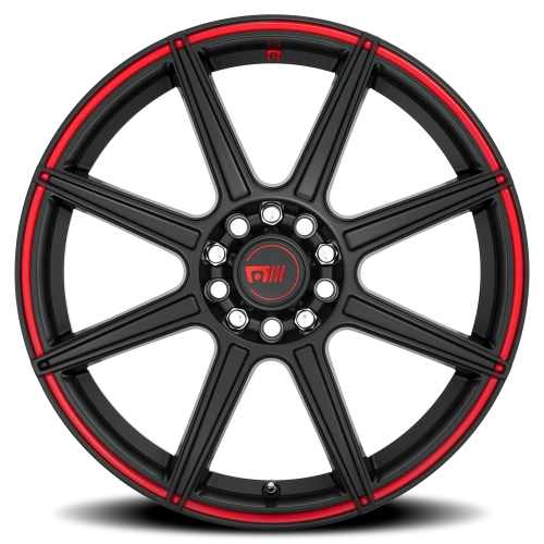 Motegi MR142 CS8 SBR 18x8 +45 5x114.3mm 74.1mm Satin Black Red Stripe