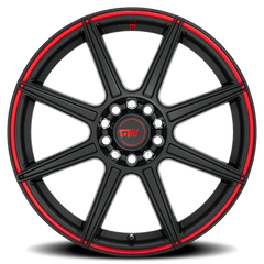 Motegi MR142 CS8 SBR 16x7 +40 5x108mm 72.6mm Satin Black Red Stripe
