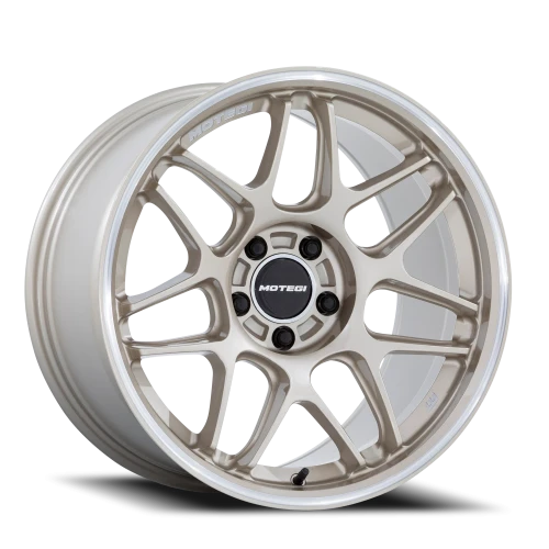 Motegi MR158 Tsubaki GD 18x9.5 +40 5x100mm 56.15mm Motorsport Gold Machined Lip