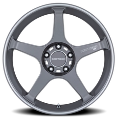 Motegi MR159 Battle V AD 17x9.5 +35 5x114.3mm 72.56mm Gunzilla Machined Lip Stripe