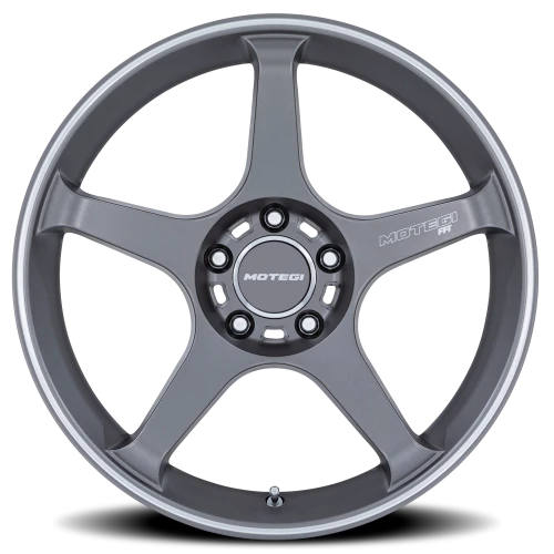 Motegi MR159 Battle V AD 18x9.5 +38 5x100mm 56.15mm Gunzilla Machined Lip Stripe