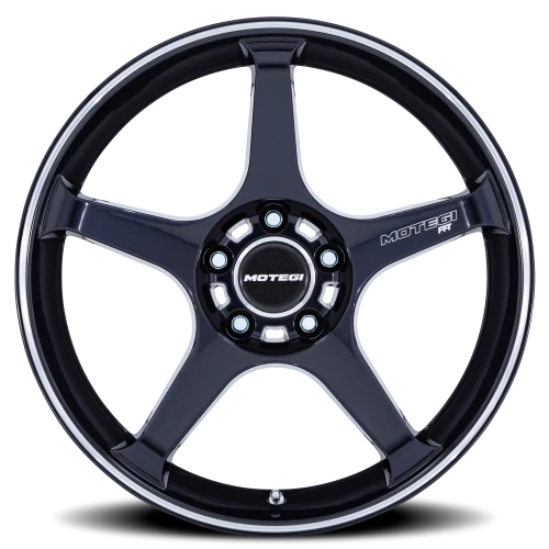 Motegi MR159 Battle V LD 18x8.5 +35 5x114.3mm 72.56mm Obsidian Blue Machined Lip Stripe