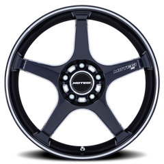 Motegi MR159 Battle V LD 18x10.5 +25 5x114.3mm 72.56mm Obsidian Blue Machined Lip Stripe