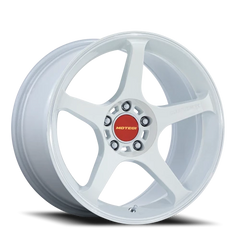 Motegi MR159 Battle V WD 17x9.5 +22 5x114.3mm 72.56mm Matsuri White Pearl Machined Lip Stripe