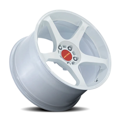 Motegi MR159 Battle V WD 18x8.5 +35 5x120mm 74.1mm Matsuri White Pearl Machined Lip Stripe