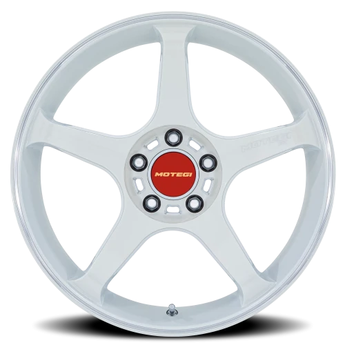 Motegi MR159 Battle V WD 17x9.5 +22 5x114.3mm 72.56mm Matsuri White Pearl Machined Lip Stripe