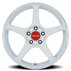 Motegi MR159 Battle V WD 18x10.5 +35 5x114.3mm 72.56mm Matsuri White Pearl Machined Lip Stripe