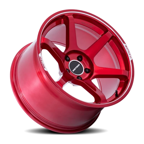 Motegi MR160 Battle VI QD 18x9.5 +38 5x100mm 56.15mm Cherry Red Metallic Machined Lip