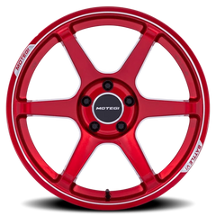 Motegi MR160 Battle VI QD 18x8.5 +22 5x114.3mm 72.56mm Cherry Red Metallic Machined Lip