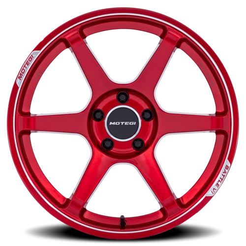 Motegi MR160 Battle VI QD 18x9.5 +35 5x114.3mm 72.56mm Cherry Red Metallic Machined Lip