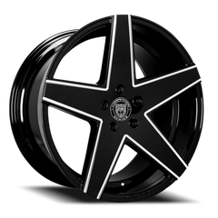 Lexani Wheels Mainz 803 BG 20x8.5 +35 5x114.3mm 74.1mm Gloss Black Milled Spoke Accents