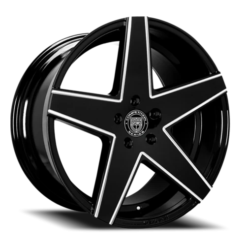 Lexani Wheels Mainz 803 BG 20x10 +25 5x112mm 74.1mm Gloss Black Milled Spoke Accents