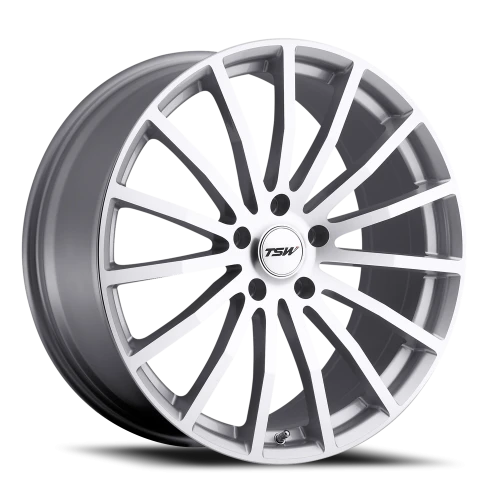 TSW Mallory 5 SL 20x10 +25 5x114.3mm 76mm Silver Mirror Cut Face