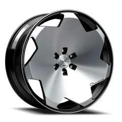 24" Giovanna Masiss Gloss Black Machined Face +20 Offset Wheel & Tire Package | 305/35R24 Lexani LX-Thirty Tires | Fits Escalade Tahoe Yukon Silverado Sierra