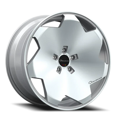 24" Giovanna Masiss Gloss Silver Machined Face +20 Offset Wheel & Tire Package | 305/35R24 Lexani LX-Thirty Tires | Fits Escalade Tahoe Yukon Silverado Sierra