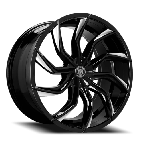 Lexani Wheels Matisse 669 MBT 20x8.5 +20 5x112mm 74.1mm Gloss Black Machined Spoke Tips