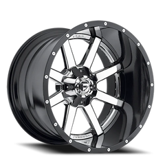 Fuel Maverick D260 22x12 -44 5x139.7mm 110.1mm Chrome  Gloss Black Lip