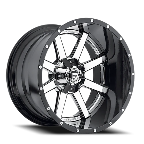 Fuel Maverick D260 22x10 -13 8x165.1mm 125.1mm Chrome  Gloss Black Lip