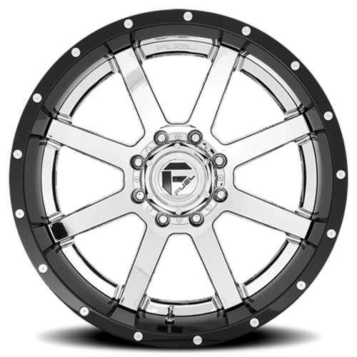 Fuel Maverick D260 22x10 -13 6x135mm 106.1mm Chrome  Gloss Black Lip