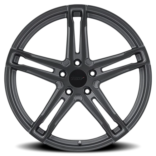 TSW Mechanica GY 18x9.5 +39 5x120mm 76.1mm Matte Gunmetal Matte Black Face