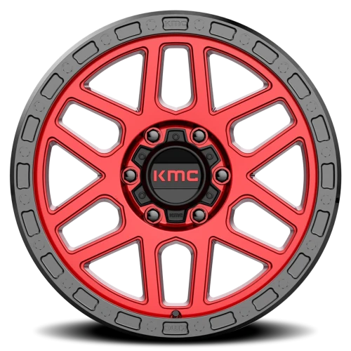 KMC Mesa KM544 RD 17x9 +18 6x114.3mm 66.1mm Candy Red Black Lip