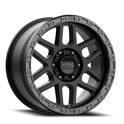 KMC Mesa KM544 SB 17x9 +18 6x114.3mm 66.1mm Satin Black Gloss Black Lip