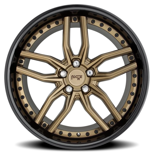 Niche Methos M195 19x8.5 +42 5x112mm 66.5mm Matte Bronze Black Bead Ring