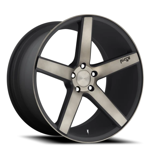 Niche Milan M134 20x8.5 +35 5x120mm 72.6mm Black Machined-Dark Tint