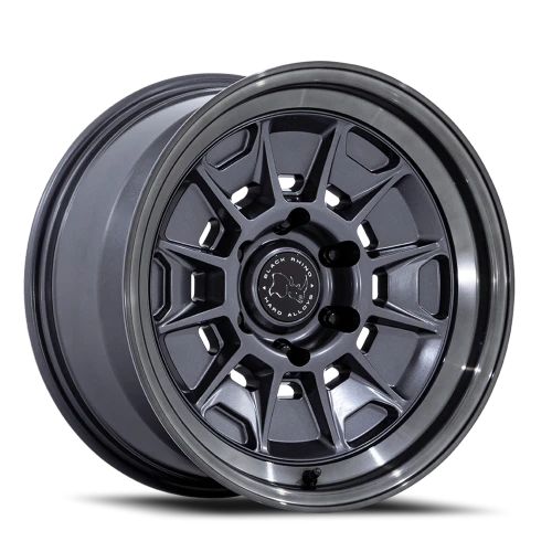 Black Rhino Mondo BR021 MG 17x8.5 -10 6x139.7mm 106.1mm Matte Gunmetal Gloss Gray Lip
