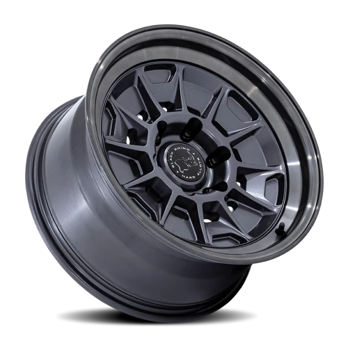 Black Rhino Mondo BR021 MG 17x8.5 -10 6x139.7mm 106.1mm Matte Gunmetal Gloss Gray Lip