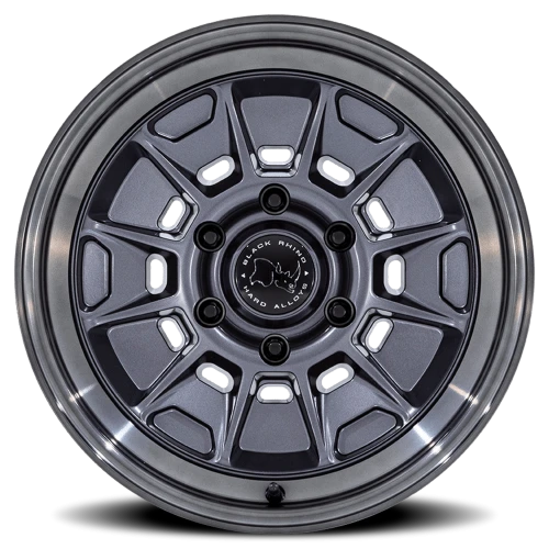 Black Rhino Mondo BR021 MG 17x8.5 +20 6x139.7mm 106.1mm Matte Gunmetal Gloss Gray Lip