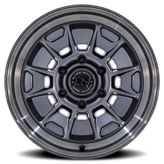 Black Rhino Mondo BR021 MG 17x8.5 -10 6x139.7mm 106.1mm Matte Gunmetal Gloss Gray Lip