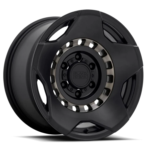 Black Rhino Muzzle MB 17x9 -18 5x127mm 71.6mm Matte Black Machine Tinted Ring