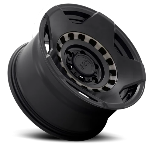 Black Rhino Muzzle MB 17x9 -18 5x127mm 71.6mm Matte Black Machine Tinted Ring