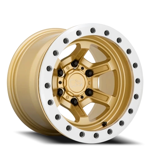 Black Rhino Offshoot Beadlock GD 15x10 -38 6x139.7mm 112.1mm Gloss Gold Machined Ring