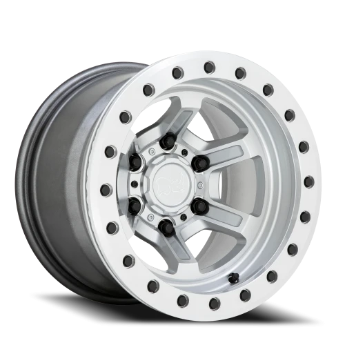 Black Rhino Offshoot Beadlock SL 15x10 -38 6x139.7mm 112.1mm Gloss Silver Machined Face