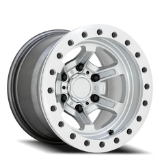 Black Rhino Offshoot Beadlock SL 15x10 -38 6x139.7mm 112.1mm Gloss Silver Machined Face