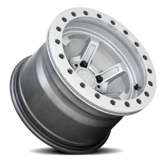 Black Rhino Offshoot Beadlock SL 15x10 -38 6x139.7mm 112.1mm Gloss Silver Machined Face