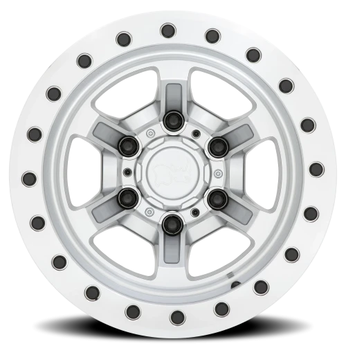 Black Rhino Offshoot Beadlock SL 15x10 -38 6x139.7mm 112.1mm Gloss Silver Machined Face