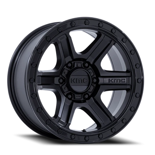 KMC Outrun KM551 MBGBL 17x8.5 -10 6x135mm 87.1mm Matte Black Gloss Black Lip