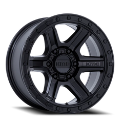 KMC Outrun KM551 MBGBL 17x8.5 -10 6x139.7mm 106.1mm Matte Black Gloss Black Lip
