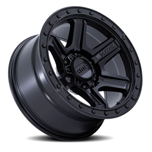 KMC Outrun KM551 MBGBL 18x9 +18 6x139.7mm 106.1mm Matte Black Gloss Black Lip