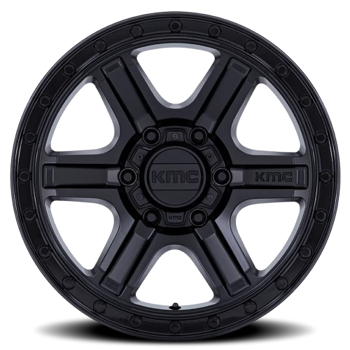 KMC Outrun KM551 MBGBL 17x8.5 +18 6x139.7mm 106.1mm Matte Black Gloss Black Lip