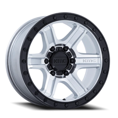 KMC Outrun KM551 MGBL 18x9 +18 6x139.7mm 106.1mm Machined Silver Gloss Black Lip