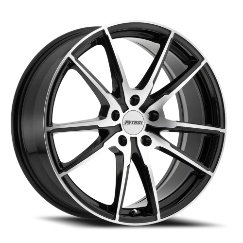 Petrol P0A GBM 19x8 +32 5x112mm 72.1mm Gloss Black Machined Cut Face