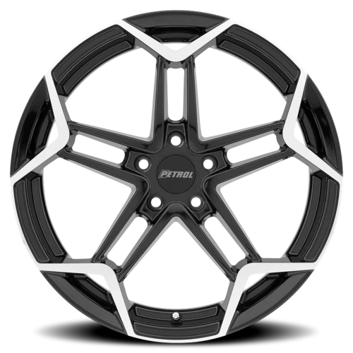 Petrol P1A GBM 18x8 +32 5x112mm 72.1mm Gloss Black Machined Cut Face