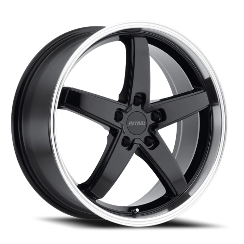 Petrol P1B GBM 17x8 +32 5x112mm 72.1mm Gloss Black Machined Cut Lip