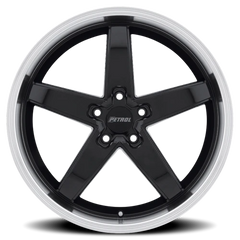 Petrol P1B GBM 20x8.5 +40 5x108mm 72.1mm Gloss Black Machined Cut Lip