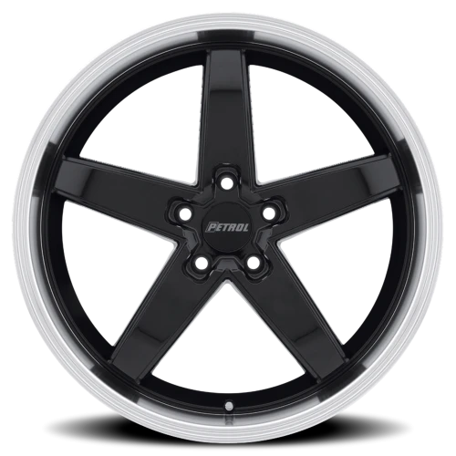 Petrol P1B GBM 18x8 +40 5x112mm 72.1mm Gloss Black Machined Cut Lip
